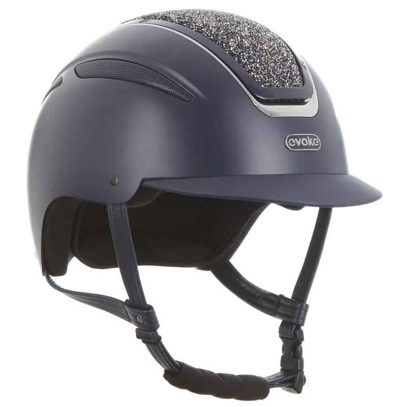 Evoke Callisto Classic Peak Riding Hat Navy/Navy Crystal Medium 55-58cm-2