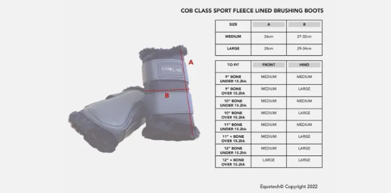 Cob Class Deluxe Fleece Lined Brushing Boots Black Large-1