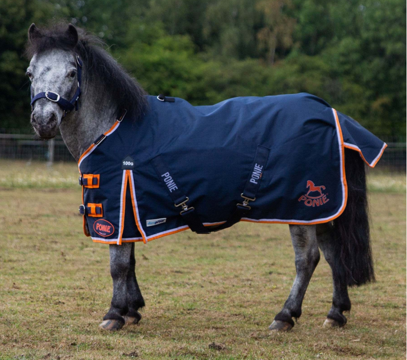 Gallop Ponie 100g Duraproof Standard Neck Turnout Navy