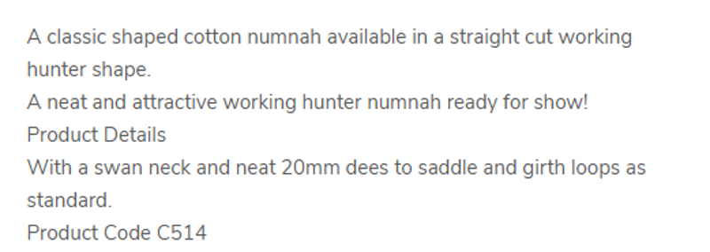 Working Hunter Numnah Brown Pony-1