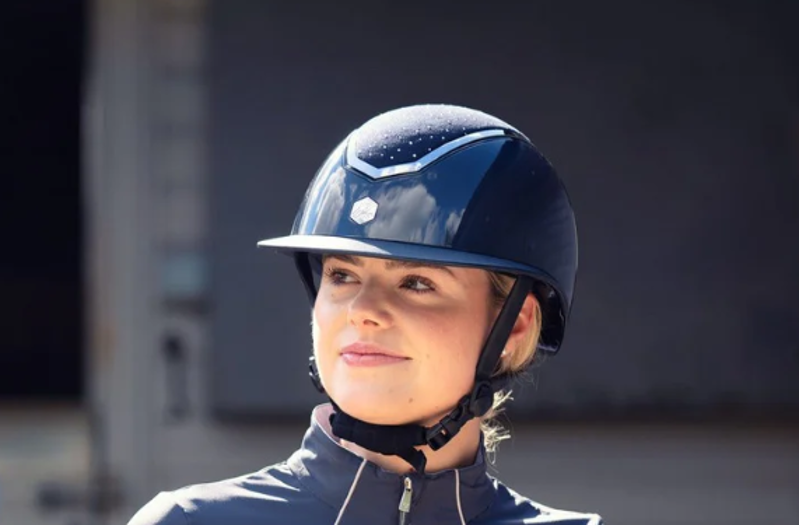 Charles Owen EQX Navy Gloss/Silver Crystal Kylo-1