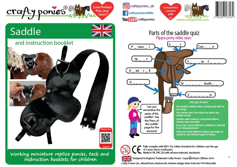 Crafty Ponies Toy Black Saddle-2