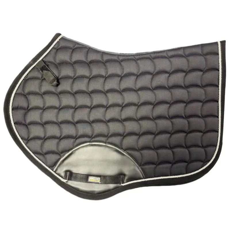Gallop Quilted Close Contact/GP Saddlecloth Black/Silver with Ear Bonnet