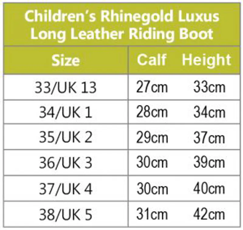 Rhinegold Young Rider Luxus Elite Long Leather Riding Boots Childs Black-1